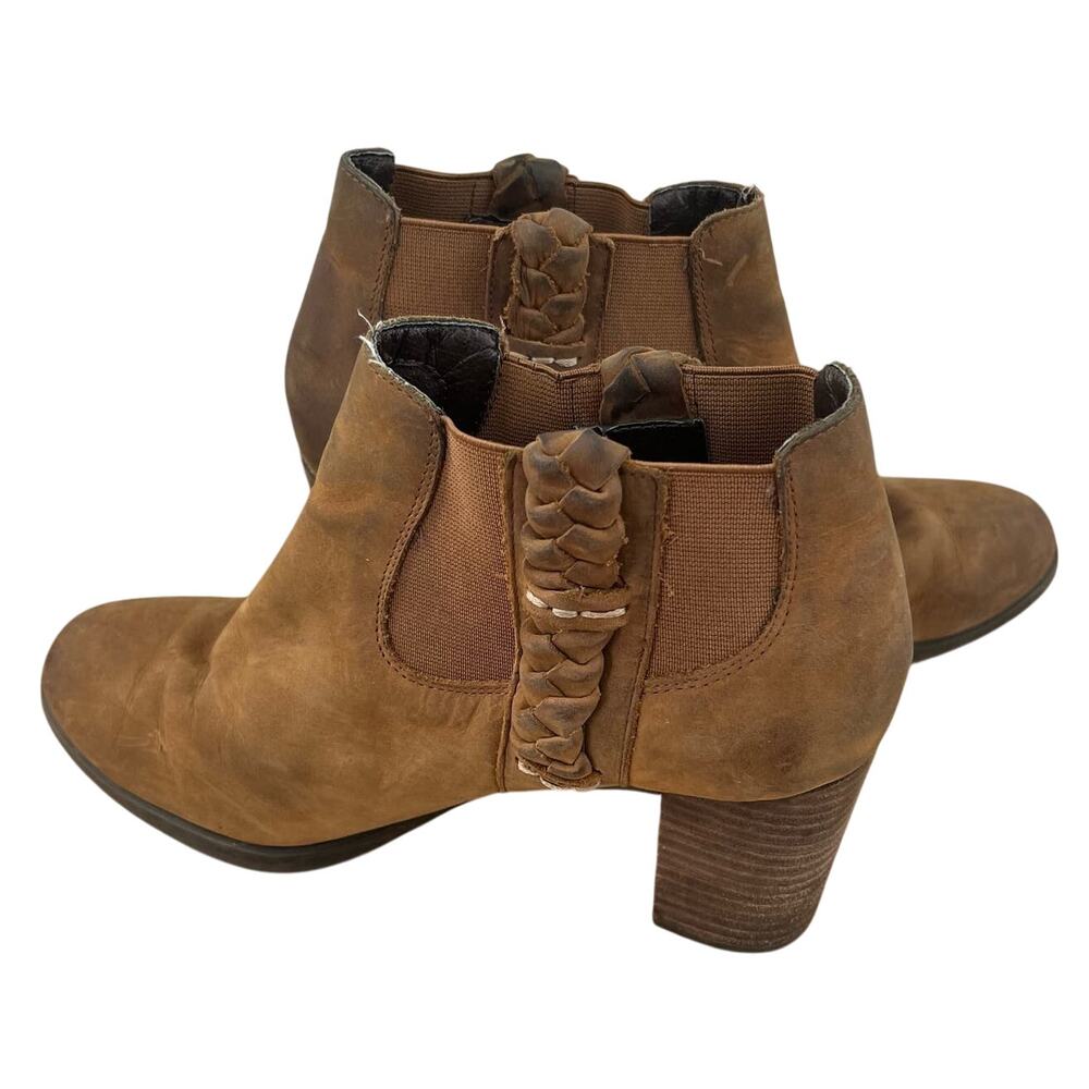 Sperry Top Sider Dasher Leah Leather Brown Ankle Heeled Boots Sz 8.5